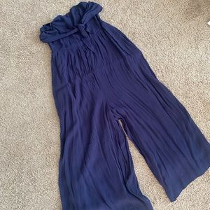 Navy Urban Outfitters strapless romper calf length